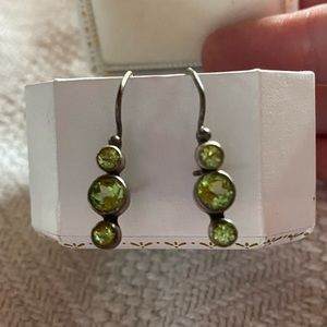 Vintage silver and peridot earrings